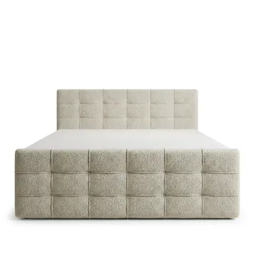 Sengepakke Kontinentalseng Elvros 140x200 cm med oppbevaring med løftemekanisme - Kremet ecru / lys beige - Møbler - Senger - Kontinentalsenger