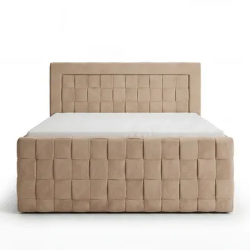 Sengepakke kontinentalseng Ryven 160x200 cm med løfteoppbevaring - kamel/karamell/gyllen beige - Møbler - Senger - Kontinentalsenger
