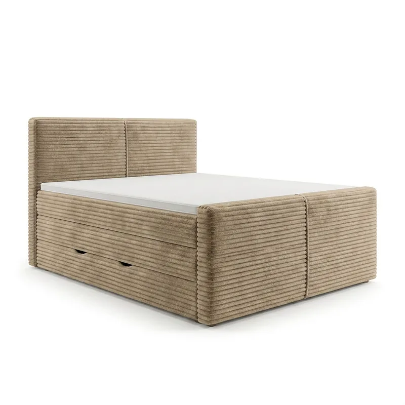 Sengepakke Kontinentalseng Sorvin 160x200 cm med oppbevaring med løftemekanisme - Varm beige - Møbler - Senger - Kontinentalsenger