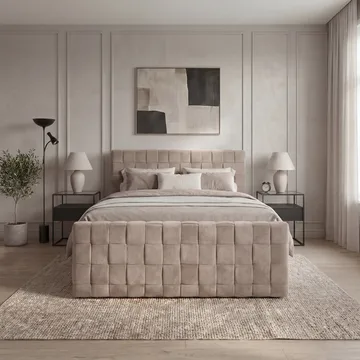 Sengepakke kontinentalseng Tyrosen 180x200 cm med skuffeoppbevaring - varm beige - Møbler - Senger - Kontinentalsenger