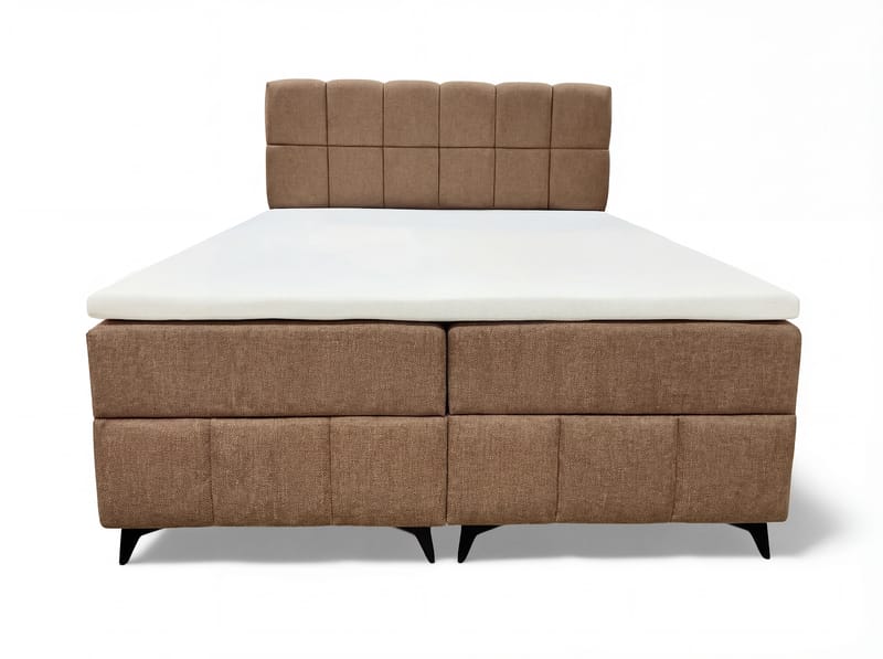 Sengepakke kontinentalseng Vyrosen 160x200 cm med løfteoppbevaring - beige - Møbler - Senger - Kontinentalsenger