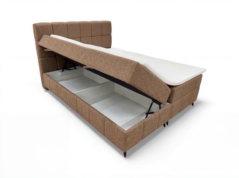 Sengepakke kontinentalseng Vyrosen 180x200 cm med løfteoppbevaring - beige - Møbler - Senger - Kontinentalsenger