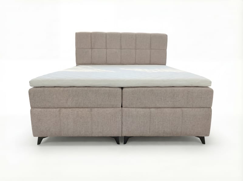 Sengepakke kontinentalseng Vyrosen 180x200 cm med løfteoppbevaring - kremet beige - Møbler - Senger - Kontinentalsenger