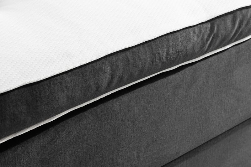 Sengepakke Rebeca 120x200 cm Gavel med Knapper - Mørkegrå | fløyel - Kontinentalsenger - Komplett sengepakke