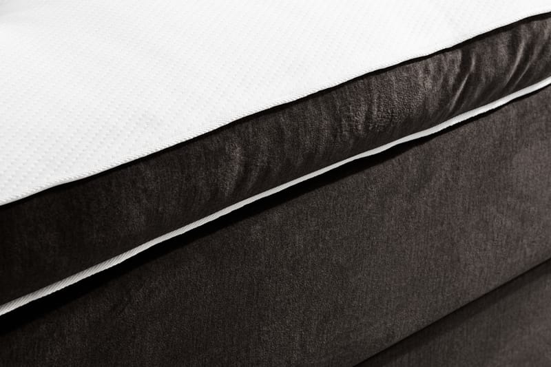Sengepakke Rebeca 140x200 cm Rutete Sengegavl - Mørkegrå | fløyel - Kontinentalsenger - Komplett sengepakke