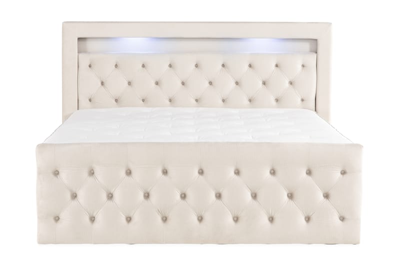 Altaneira Komplett Sengpakke med løfteoppbevaring LED-belysning 180x200 - Beige - Møbler - Senger - Senger med oppbevaring