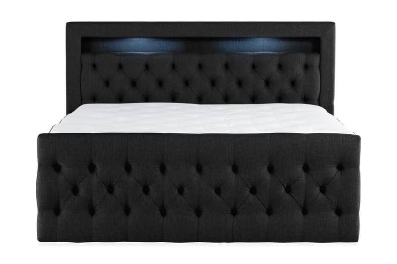 Altaneira Komplett Sengpakke med skuffeoppbevaring LED-belysning 180x200 - Svart - Møbler - Senger - Senger med oppbevaring
