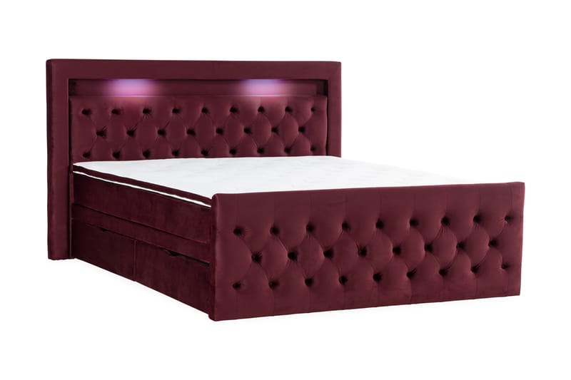 Altaneira Sengepakke 160x200 med Oppbevaringsskuff - Rød - Senger med oppbevaring - Komplett sengepakke