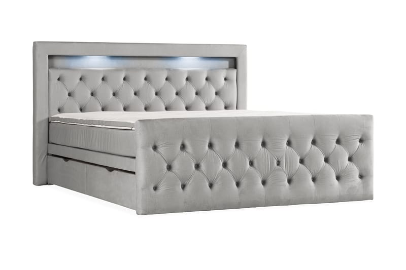 Altaneira Sengepakke 180x200 med Skuffeoppbevaring - Grå - Komplett sengepakke - Senger med oppbevaring