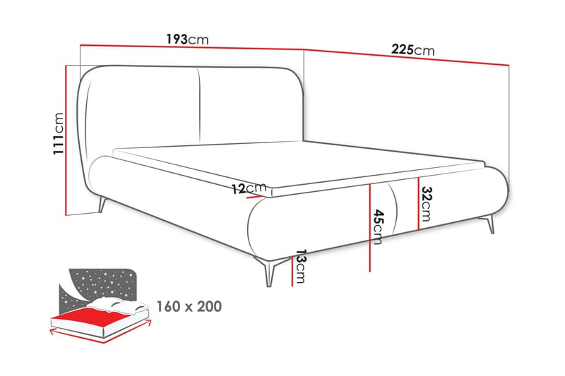 Arondel Oppbevaringsseng - Rosa - Møbler - Senger - Senger med oppbevaring