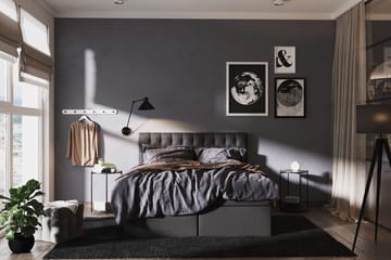 Boxy Box Bed 160x200 cm - Svart/Grå - Møbler - Senger - Senger med oppbevaring