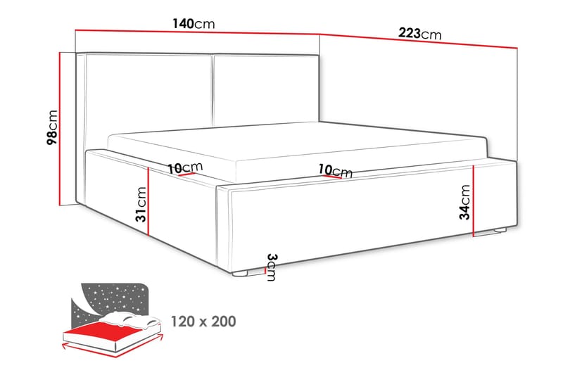 Bysantinsk Oppbevaringsseng 120x200 cm - Grønn - Møbler - Senger - Senger med oppbevaring