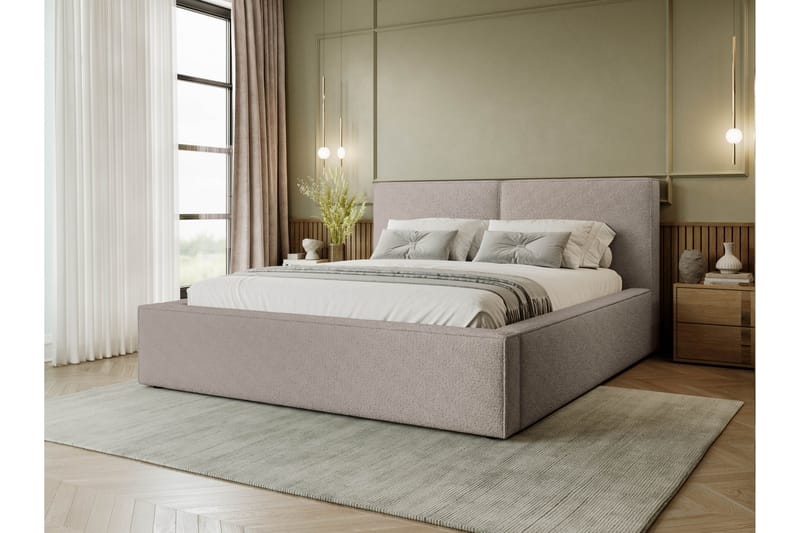 Bysantinsk Oppbevaringsseng 140x200 cm - Beige - Møbler - Senger - Senger med oppbevaring - Dobbeltseng med oppbevaring