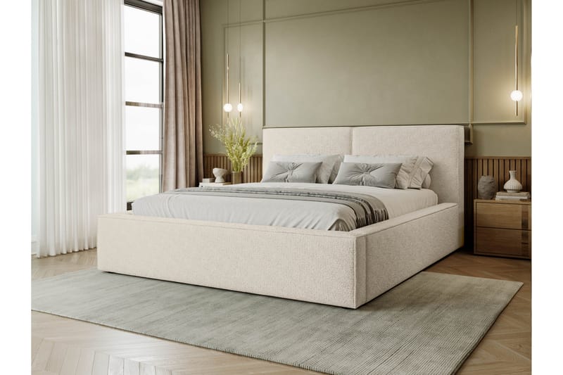 Bysantinsk Oppbevaringsseng 200x200 cm - Beige - Møbler - Senger - Senger med oppbevaring - Dobbeltseng med oppbevaring