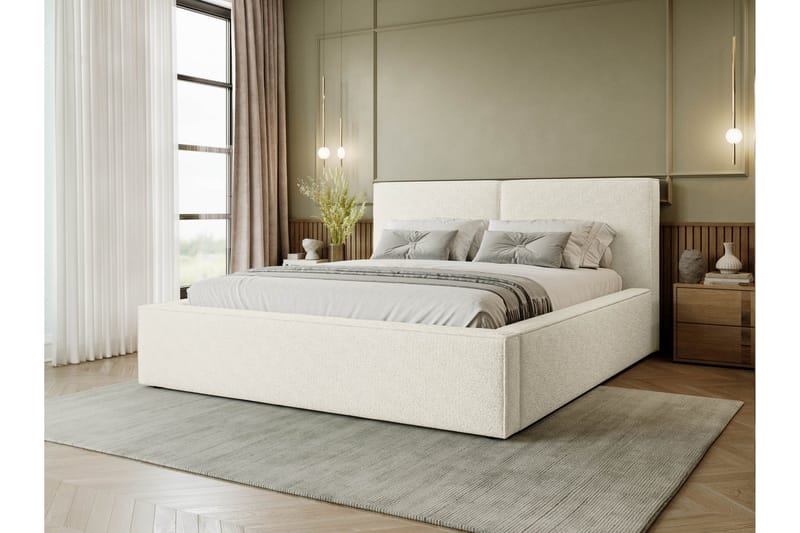 Bysantinsk Oppbevaringsseng 200x200 cm - Hvit - Møbler - Senger - Senger med oppbevaring