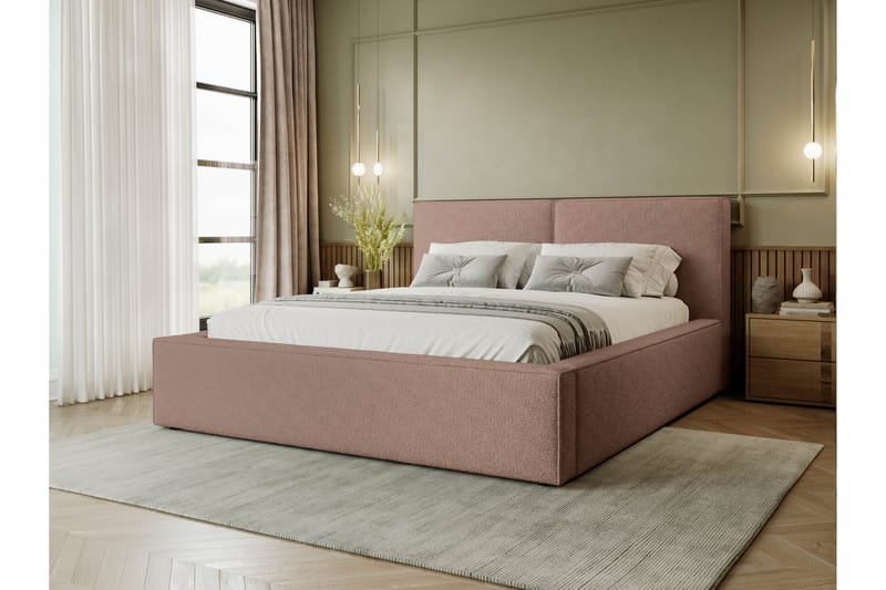 Bysantinsk Oppbevaringsseng 200x200 cm - Rosa - Møbler - Senger - Senger med oppbevaring