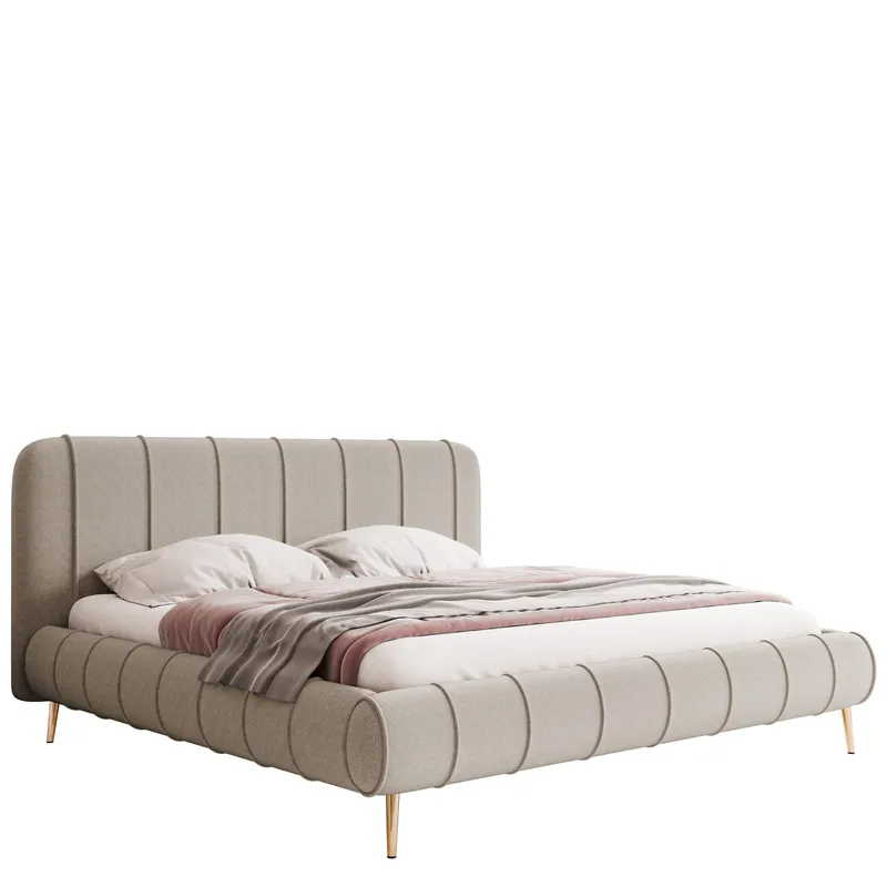 Calrosin Sengeramme med Ben 140x200 cm med Oppbevaring, Beige