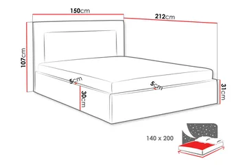 Carve Oppbevaringsseng - Rosa - Møbler - Senger - Senger med oppbevaring