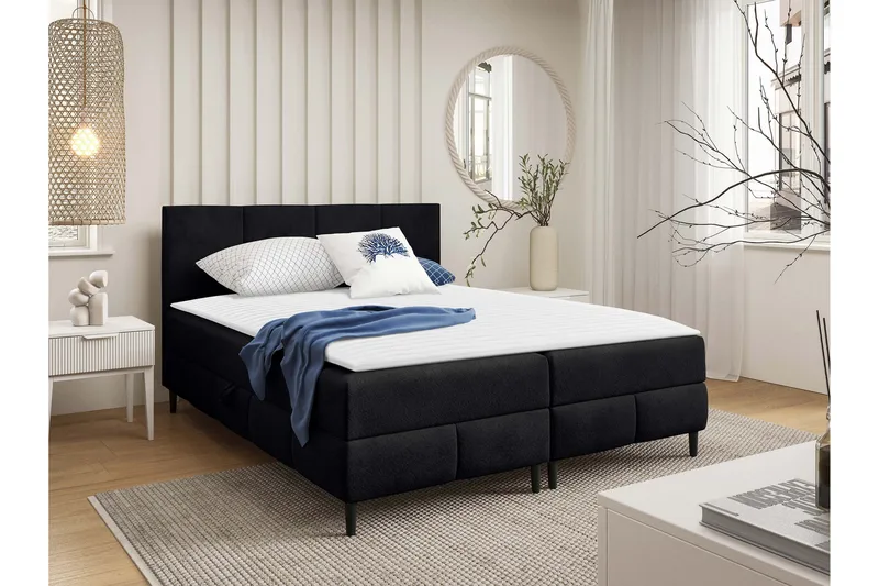 Celestine Oppbevaringsseng 120x200 cm, Svart