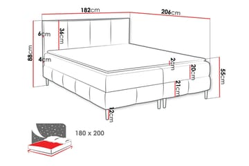 Celestine Oppbevaringsseng 180x200 cm - Oransje - Møbler - Senger - Senger med oppbevaring