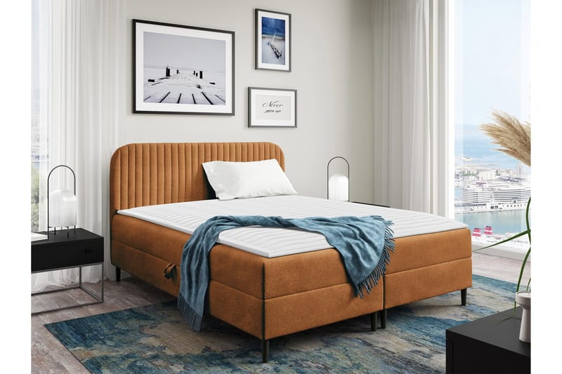 Celestine Oppbevaringsseng 200x200 cm, Oransje