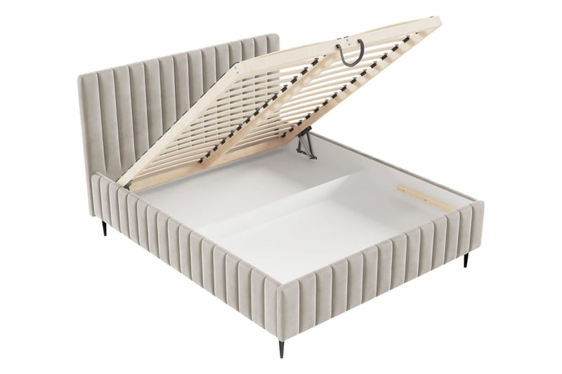 Desio Oppbevaringsseng 140x200 cm - Beige - Møbler - Senger - Senger med oppbevaring