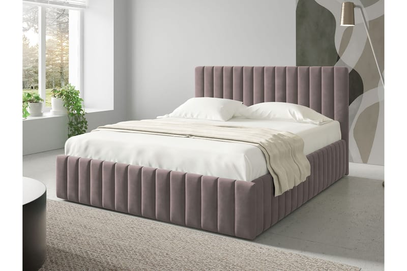 Desio Oppbevaringsseng 140x200 cm - Rosa - Møbler - Senger - Senger med oppbevaring