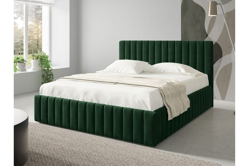 Desio Oppbevaringsseng 160x200 cm - Grønn - Møbler - Senger - Senger med oppbevaring