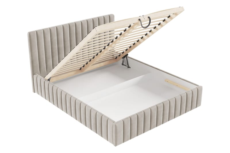 Desio Oppbevaringsseng 180x200 cm - Beige/Grå - Møbler - Senger - Senger med oppbevaring - Dobbeltseng med oppbevaring