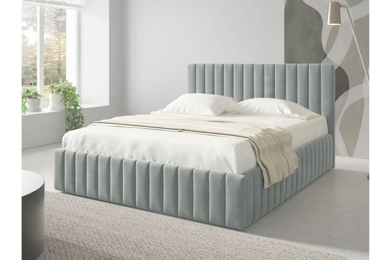 Desio Oppbevaringsseng 180x200 cm - Beige/Grå - Møbler - Senger - Senger med oppbevaring - Dobbeltseng med oppbevaring
