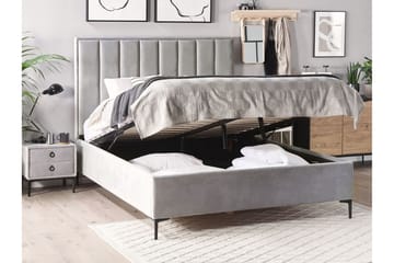 dobbeltseng med oppbevaring 140x200 cm grå SEZANNE - Grå - Møbler - Senger - Senger med oppbevaring