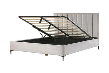 Dobbeltseng med oppbevaring 180x200 cm SEZANNE - Grå - Møbler - Senger - Senger med oppbevaring