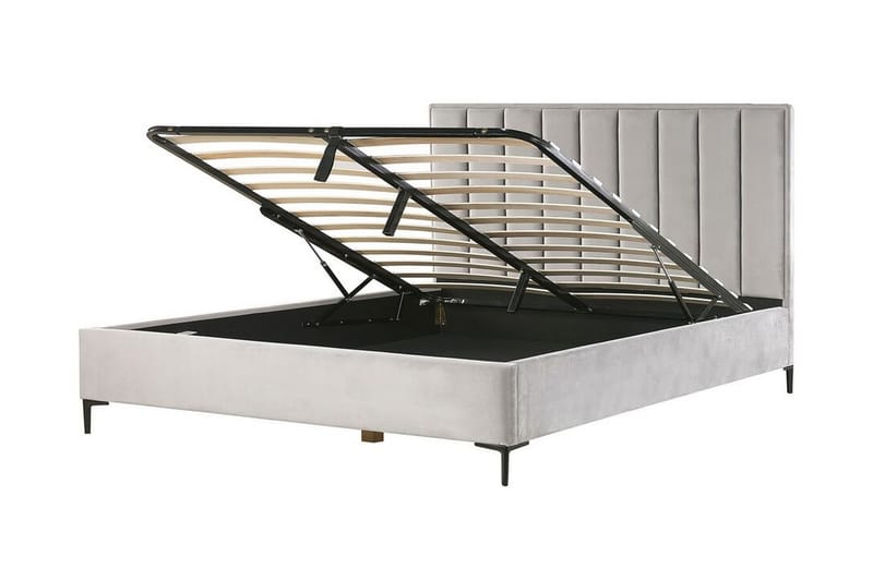 Dobbeltseng med oppbevaring 180x200 cm SEZANNE - Grå - Møbler - Senger - Senger med oppbevaring