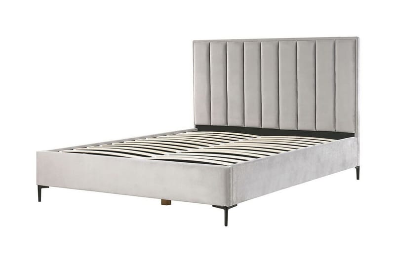 Dobbeltseng med oppbevaring 180x200 cm SEZANNE - Grå - Møbler - Senger - Senger med oppbevaring