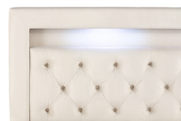 Alessia Komplett Sengpakke med Oppbevaring LED-belysning 180x200 cm - Beige - Møbler - Senger - Senger med oppbevaring