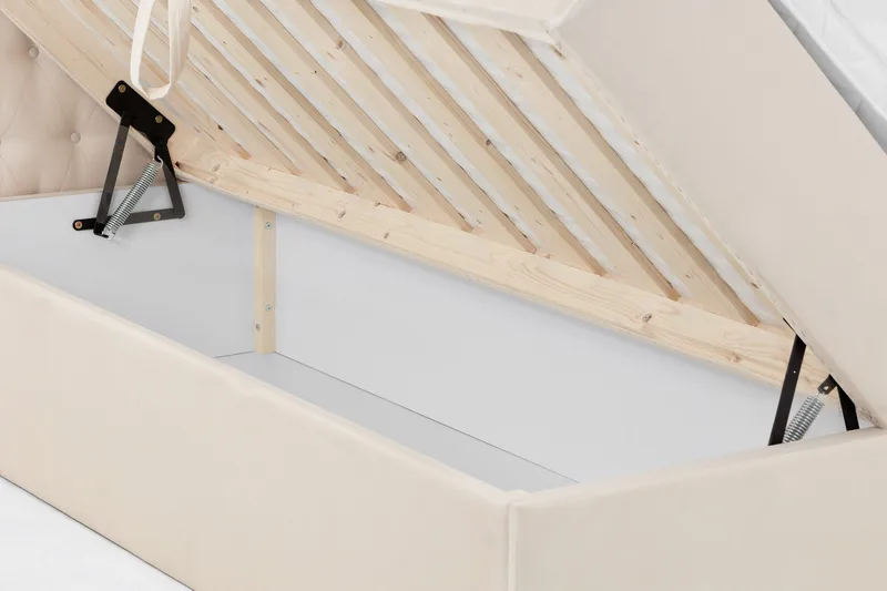 Boxy Box Bed 160x200 cm - Beige - Møbler - Senger - Senger med oppbevaring