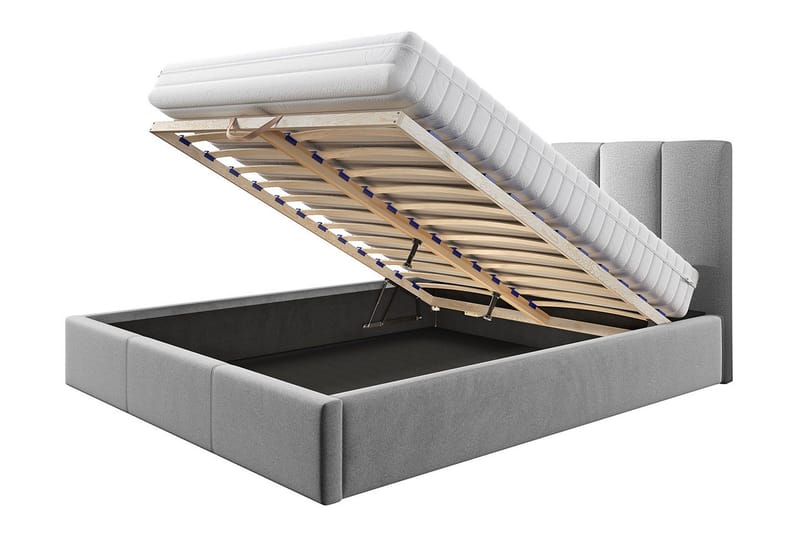 Karrouba Oppbevaringsseng 180x200 cm - Grå - Møbler - Senger - Senger med oppbevaring