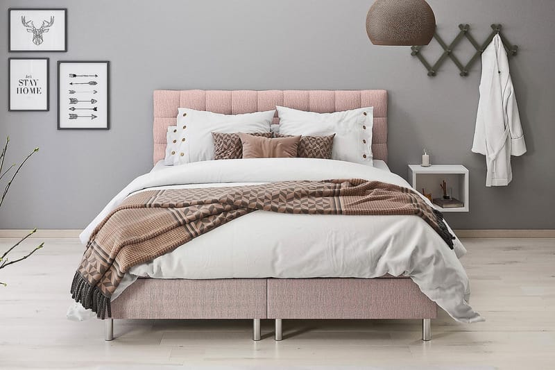 Montana Dobbeltseng med Oppbevaring 160x200 cm - Rosa - Møbler - Senger - Senger med oppbevaring
