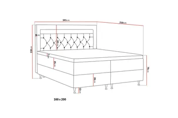 Oppbevaringsseng Alessia med LED-belysning 160x200 - Beige - Møbler - Senger - Senger med oppbevaring