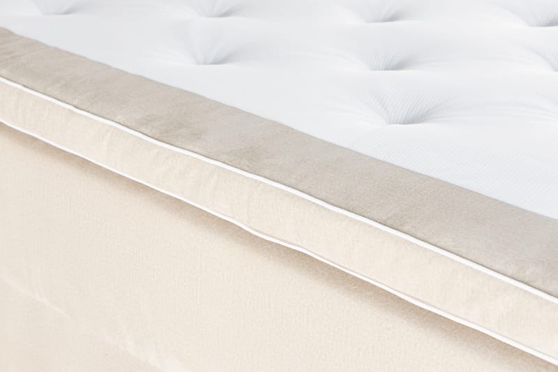 Oppbevaringsseng Alessia med LED-belysning 160x200 - Beige - Møbler - Senger - Senger med oppbevaring