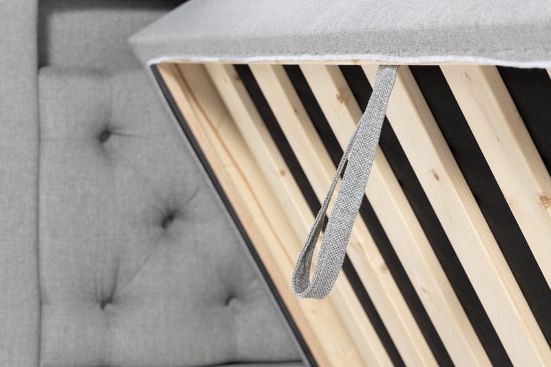 Oppbevaringsseng Alessia med LED-belysning 160x200 - Grå - Møbler - Senger - Senger med oppbevaring