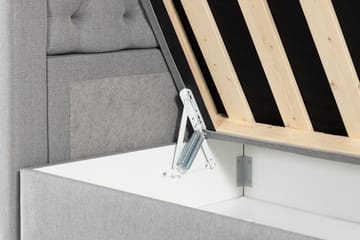 Oppbevaringsseng Alessia med LED-belysning 160x200 - Grå - Møbler - Senger - Senger med oppbevaring