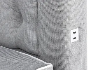 Oppbevaringsseng Alessia med LED-belysning 160x200 - Grå - Møbler - Senger - Senger med oppbevaring