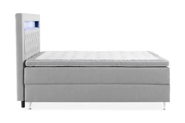 Oppbevaringsseng Alessia med LED-belysning 160x200 - Grå - Møbler - Senger - Senger med oppbevaring