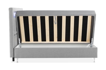 Oppbevaringsseng Alessia med LED-belysning 160x200 - Grå - Møbler - Senger - Senger med oppbevaring