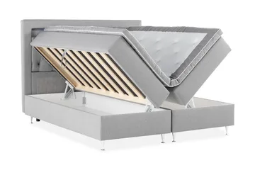 Oppbevaringsseng Alessia med LED-belysning 160x200 - Grå - Møbler - Senger - Senger med oppbevaring