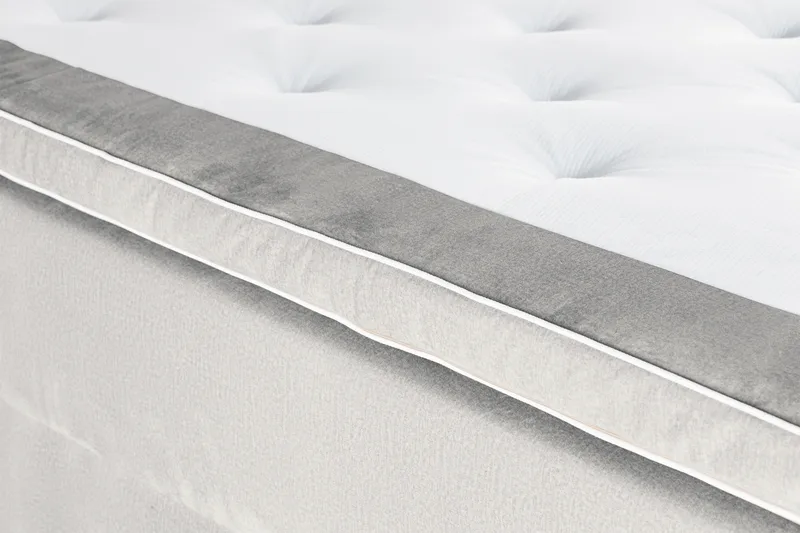 Oppbevaringsseng Alessia med LED-belysning 160x200 - Lysegrå - Møbler - Senger - Senger med oppbevaring