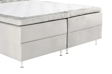 Oppbevaringsseng Alessia med LED-belysning 160x200 - Lysegrå - Møbler - Senger - Senger med oppbevaring