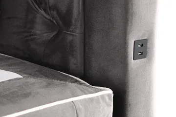 Oppbevaringsseng Alessia med LED-belysning 160x200 - Mørkgrå - Møbler - Senger - Senger med oppbevaring