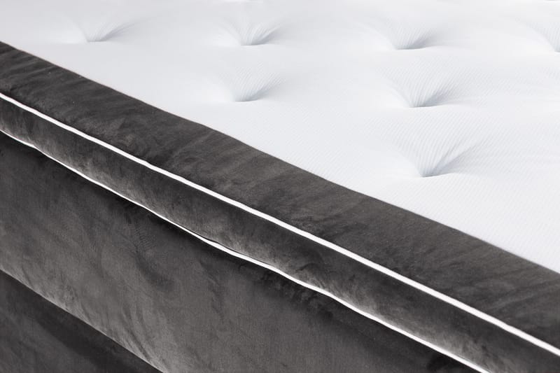 Oppbevaringsseng Alessia med LED-belysning 160x200 - Mørkgrå - Møbler - Senger - Senger med oppbevaring